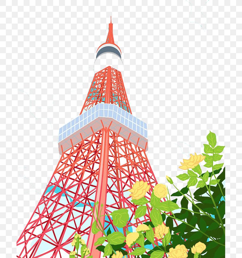 Tokyo Tower Illustration, PNG, 707x875px, Tokyo Tower, Christmas Decoration, Christmas Ornament, Christmas Tree, Cone Download Free