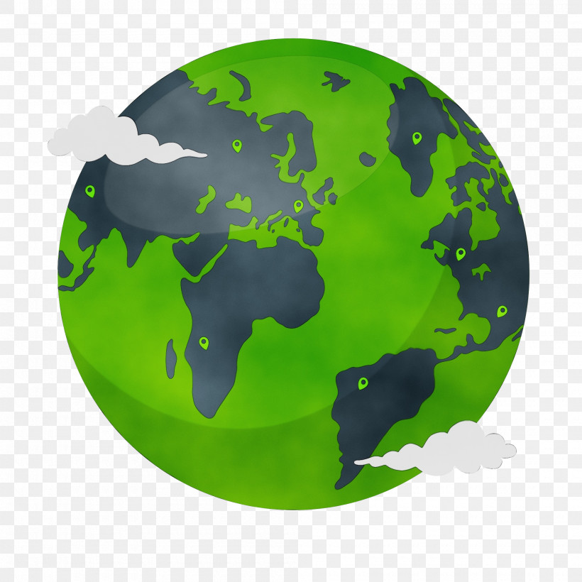 Earth World Globe Sphere /m/02j71, PNG, 2000x2000px, Watercolor, Earth, Geometry, Globe, Green Download Free