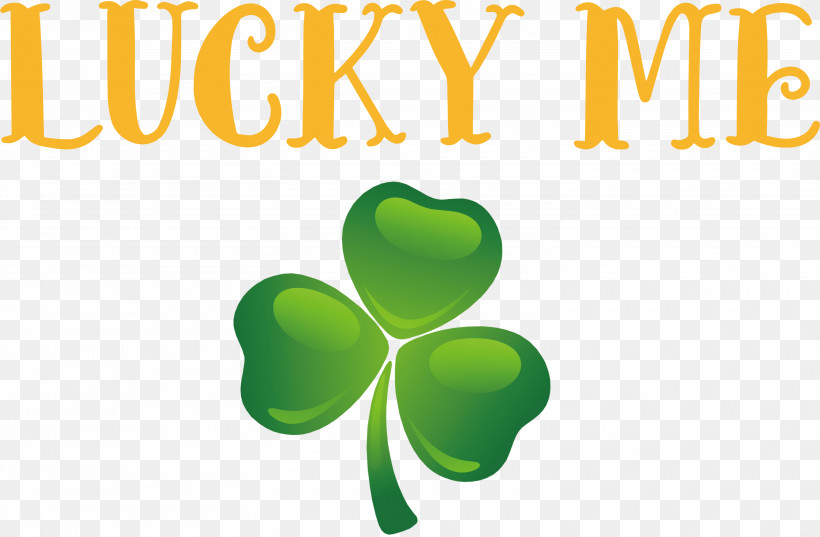 Lucky Me Patricks Day Saint Patrick, PNG, 3000x1965px, Lucky Me, Biology, Green, Leaf, Logo Download Free