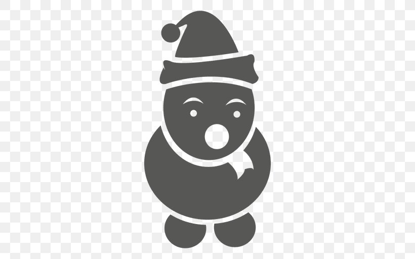 Snowman Silhouette Scarf Hat, PNG, 512x512px, Snowman, Black, Black And White, Character, Drawing Download Free