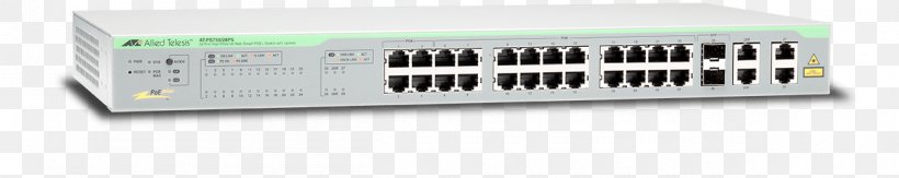 Network Switch Fast Ethernet Allied Telesis Allied Tele.48x10/100 + 2xSFP Smart 2xG AT-FS750/52, PNG, 1200x239px, Network Switch, Allied Telesis, Ethernet, Fast Ethernet, Port Download Free