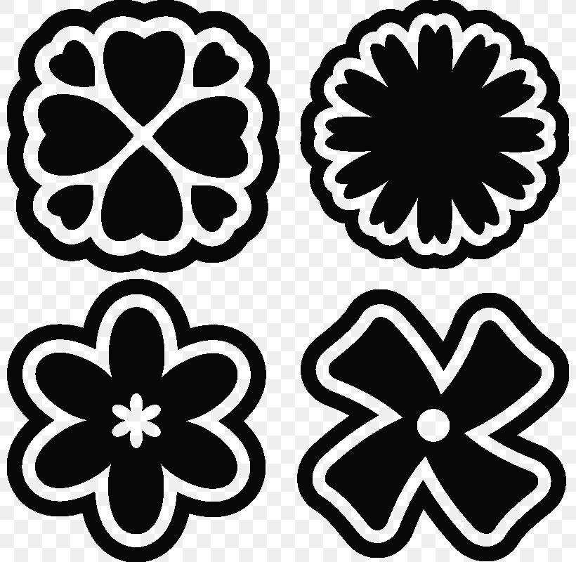 Sticker Decal Pattern, PNG, 800x800px, Sticker, Black And White, Decal, Drawing, Flora Download Free