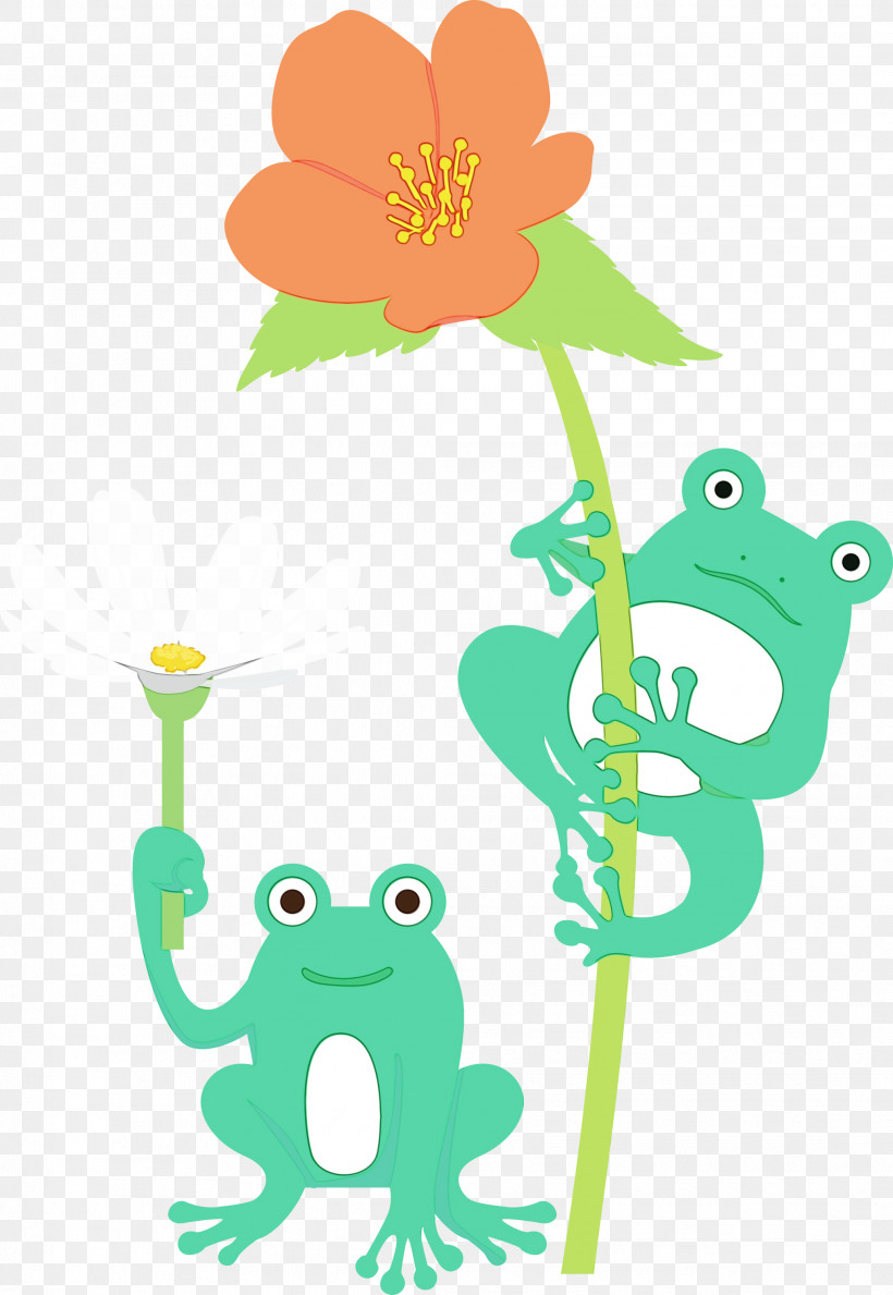 Frogs Cartoon Tree Frog Green Flower, PNG, 2068x3000px, Frog, Animal Figurine, Cartoon, Flower, Frogs Download Free