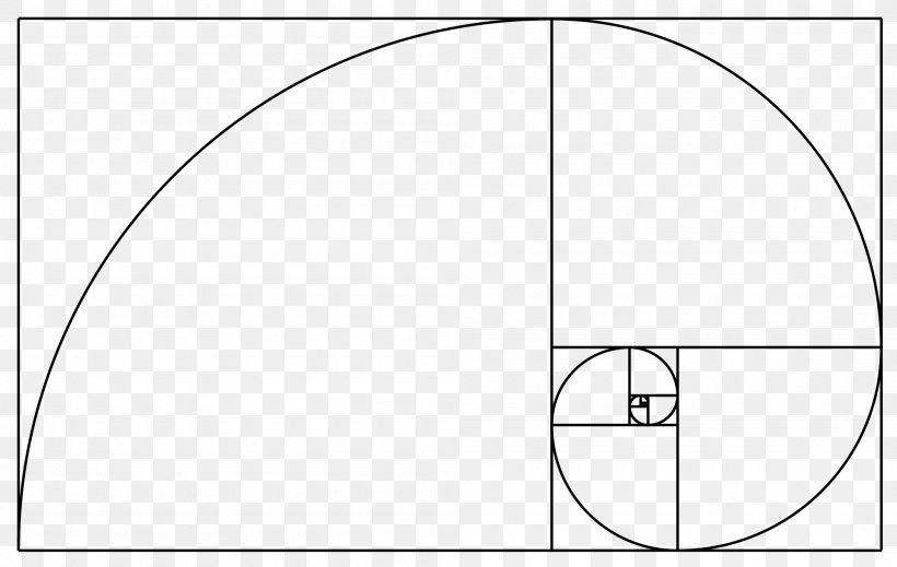 Golden Ratio Golden Spiral Fibonacci Number, PNG, 2000x1268px, Golden Ratio, Arch, Area, Black, Black And White Download Free