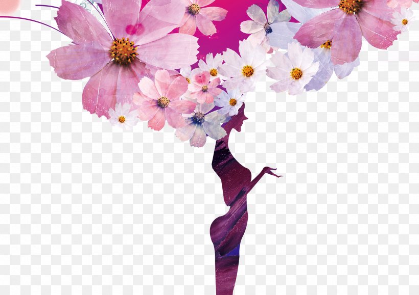 Shopping Floral Design Designer, PNG, 2560x1810px, Shopping, Blossom, Branch, Cherry Blossom, Cut Flowers Download Free