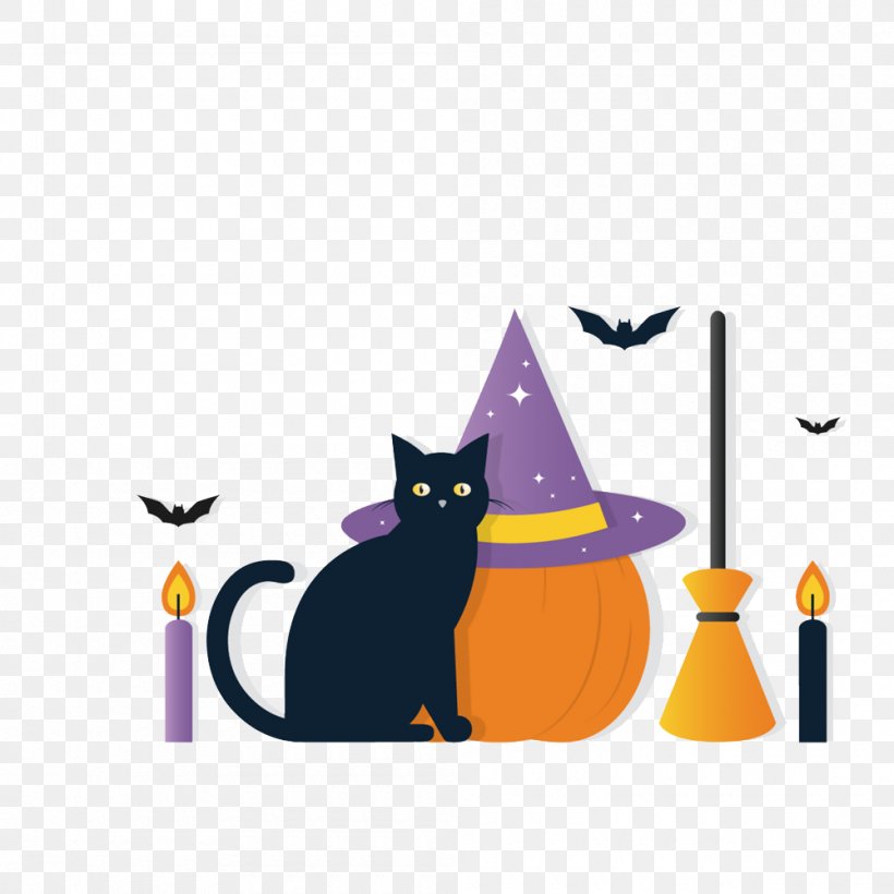Cat Vector Graphics Clip Art Image, PNG, 1000x1000px, Cat, Black Cat, Carnivoran, Cat Like Mammal, Halloween Download Free