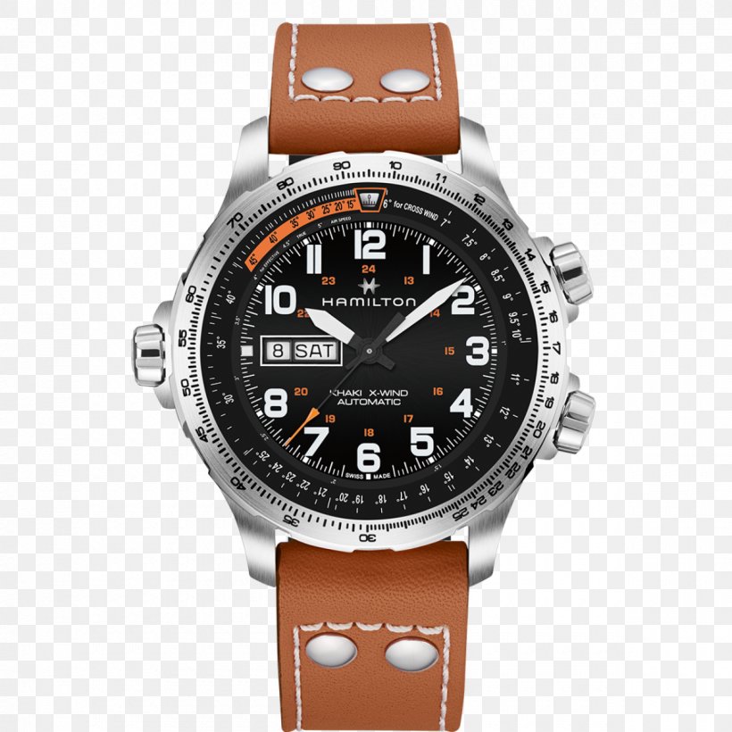 Hamilton Watch Company Hamilton Men's Khaki Aviation X-Wind Auto Chrono Strap Automatic Watch, PNG, 1200x1200px, Hamilton Watch Company, Automatic Watch, Brand, Brown, Carl F Bucherer Download Free