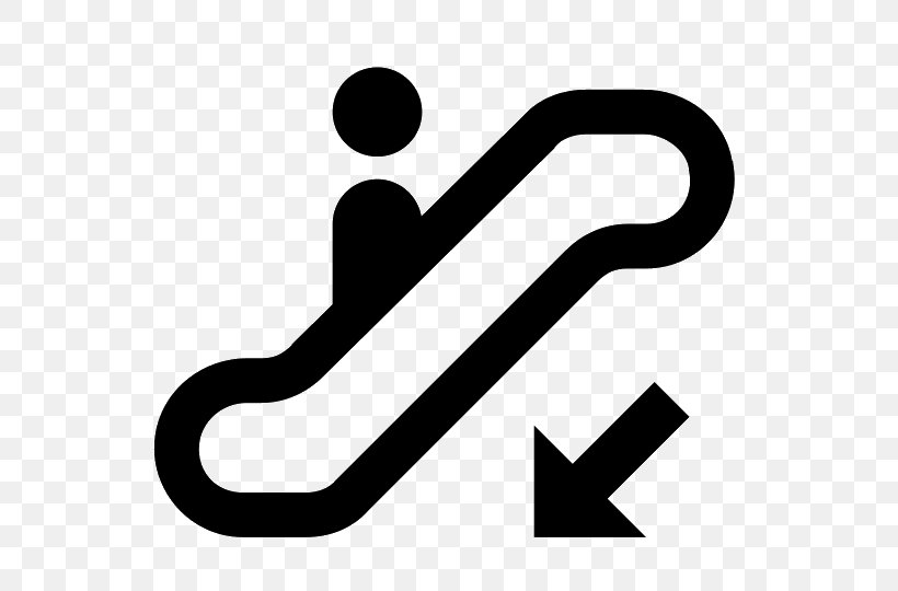 Escalator Stairs Symbol Rapid Transit, PNG, 540x540px, Escalator, Area, Black And White, Brand, Elevator Download Free