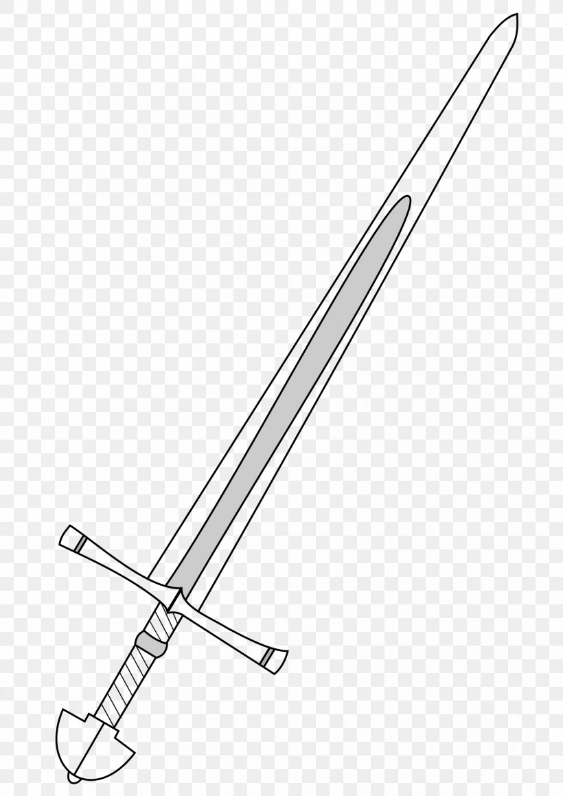 Knightly Sword Katana Clip Art, PNG, 1697x2400px, Sword, Baskethilted Sword, Black And White, Classification Of Swords, Cold Weapon Download Free
