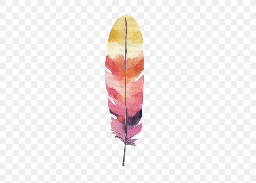 Feather Watercolor Painting, PNG, 428x585px, Feather, Leaf, Painting, Pink, Royaltyfree Download Free