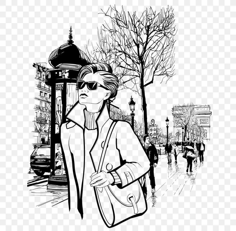 Champs-Élysées Arc De Triomphe Place De La Concorde Les Invalides Clip Art, PNG, 680x800px, Arc De Triomphe, Art, Artwork, Black And White, Cartoon Download Free