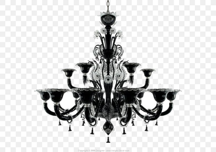 Murano Glass Chandelier Light Fixture, PNG, 562x578px, Murano, Black And White, Candle, Ceiling Fixture, Chandelier Download Free