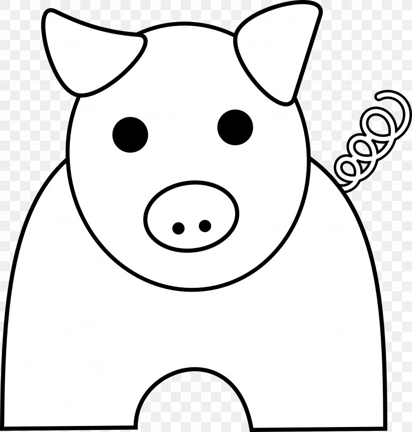 Domestic Pig Free Content Clip Art, PNG, 1979x2076px, Domestic Pig, Black, Black And White, Cartoon, Drawing Download Free