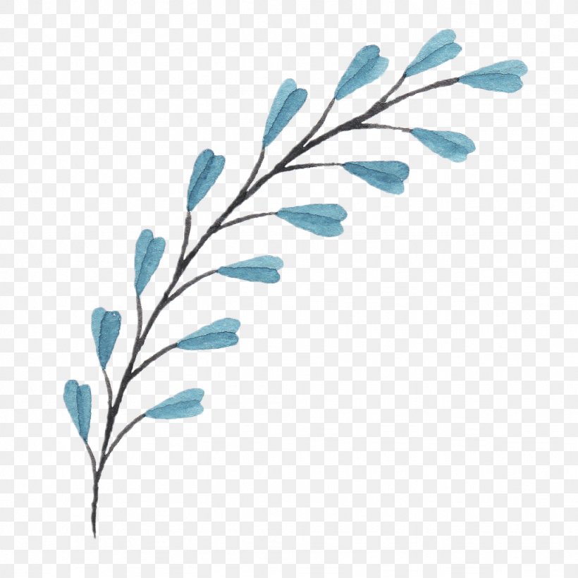 Flower Drawing Ink, PNG, 1024x1024px, Flower, Blue, Blue Flower, Branch, Designer Download Free