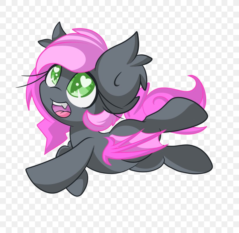 Pony Cat Horse Illustration Bat, PNG, 800x800px, Pony, Bangs, Bat, Black, Carnivoran Download Free