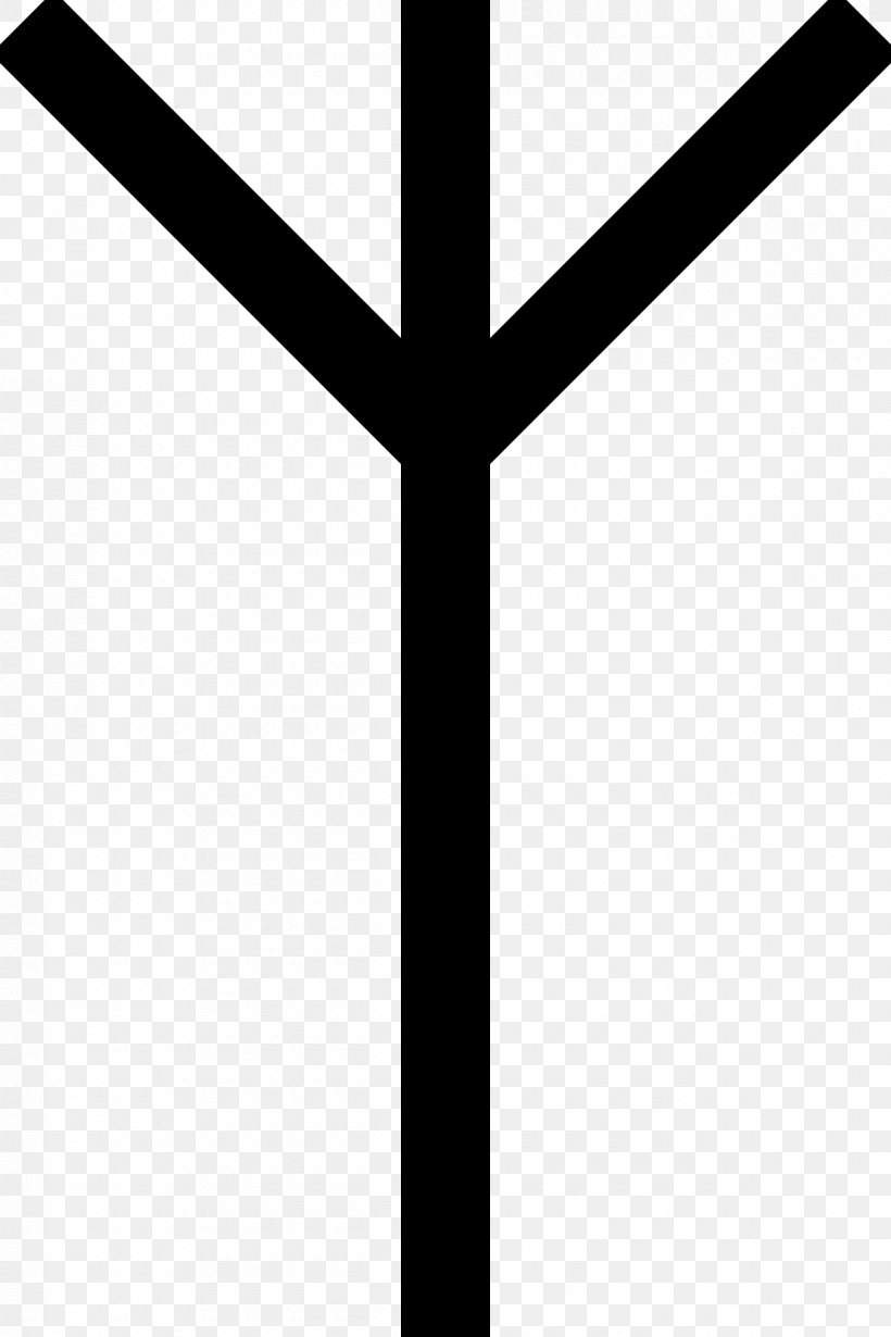 Algiz Runes Elder Futhark Symbol Fehu, PNG, 1200x1800px, Algiz, Ansuz, Black And White, Cross, Elder Futhark Download Free