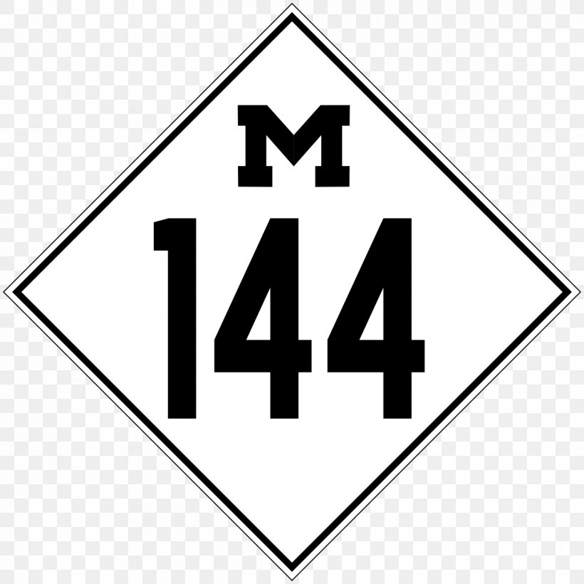 Michigan State Trunkline Highway System M-105 Traffic Sign, PNG, 1200x1200px, Michigan, Area, Black And White, Brand, Highway Download Free