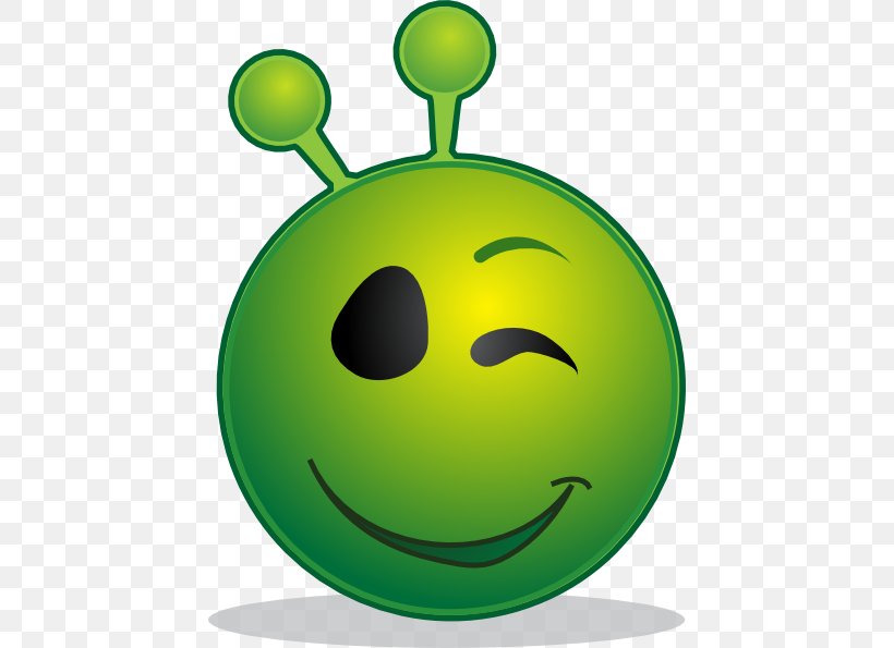 Smiley Wink Emoticon Clip Art, PNG, 438x595px, Smiley, Drawing, Emoticon, Extraterrestrial Life, Green Download Free
