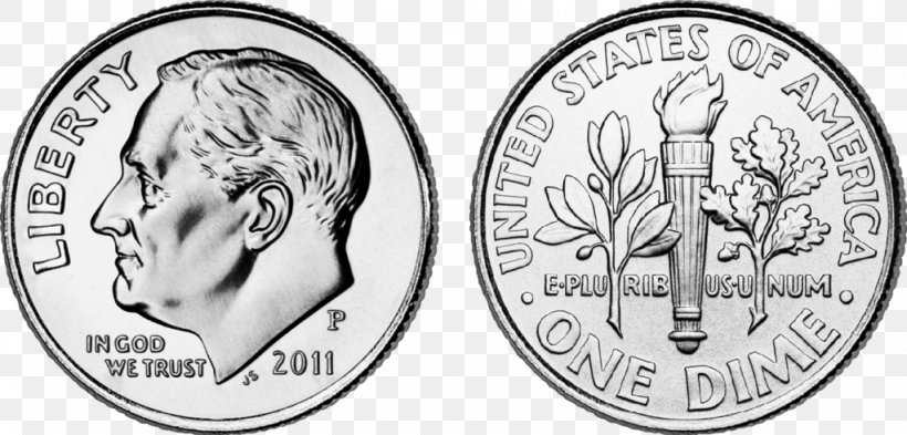 Dime Penny Coin Quarter United States Dollar, PNG, 1024x491px, Dime, Black And White, Cash, Coin, Currency Download Free