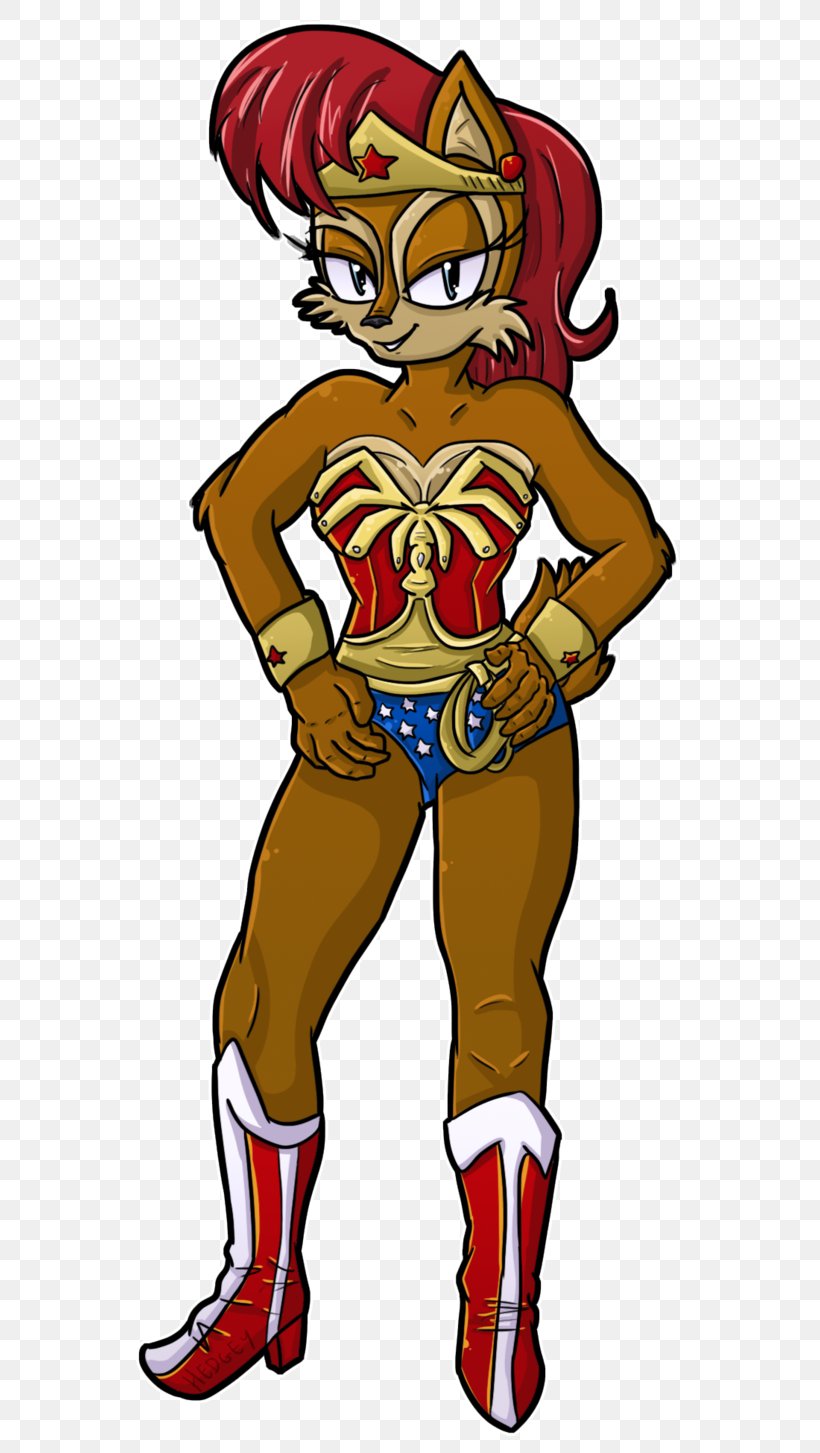 Wonder Woman Princess Sally Acorn Starfire Cartoon, PNG, 600x1453px, Watercolor, Cartoon, Flower, Frame, Heart Download Free
