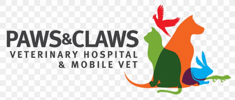 Logo Veterinarian Paws & Claws Veterinary Hospital & Mobile Vet Clip Art, PNG, 900x384px, Logo, Area, Brand, Claw, Human Behavior Download Free
