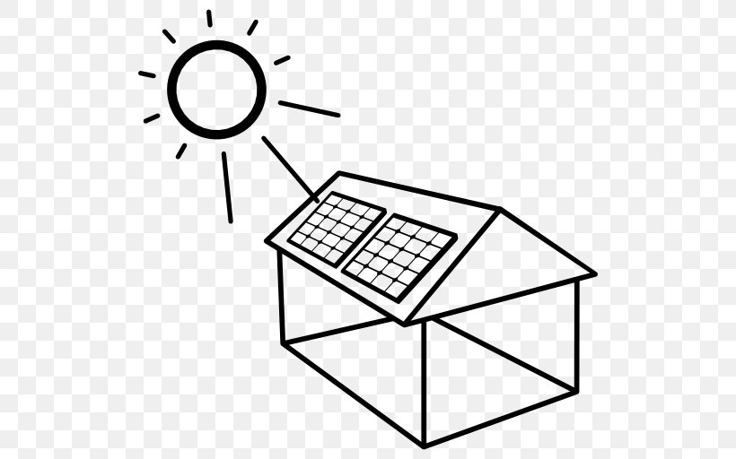 Solar Power Solar Energy Solar Panels Photovoltaic System Photovoltaics, PNG, 512x512px, Solar Power, Area, Artwork, Black And White, Business Download Free