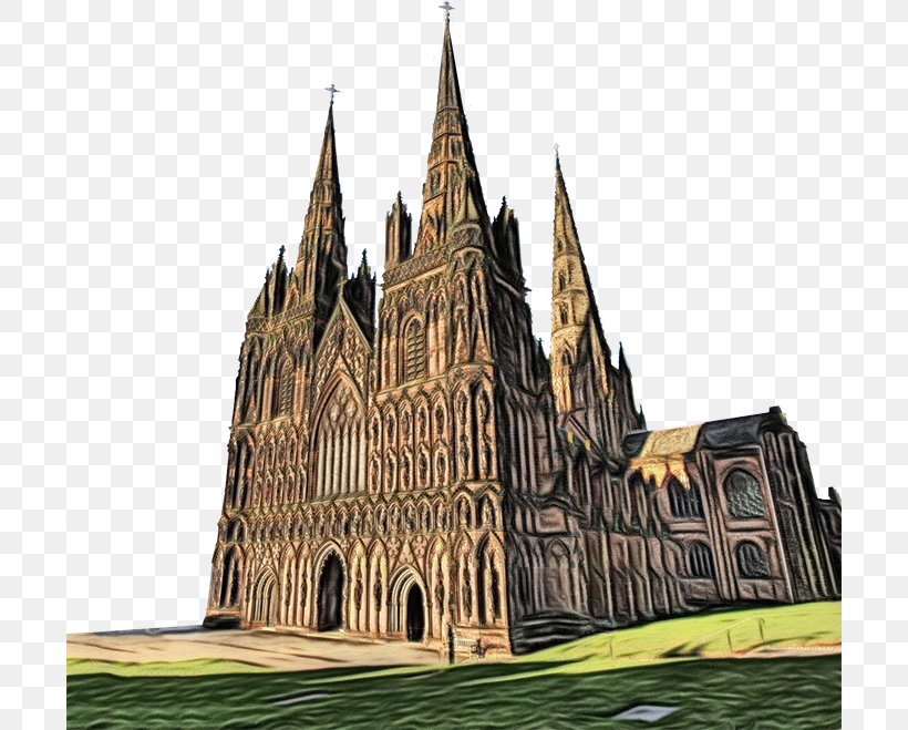 Medieval Architecture Landmark Spire Architecture Gothic Architecture, PNG, 700x659px, Watercolor, Architecture, Building, Cathedral, Facade Download Free