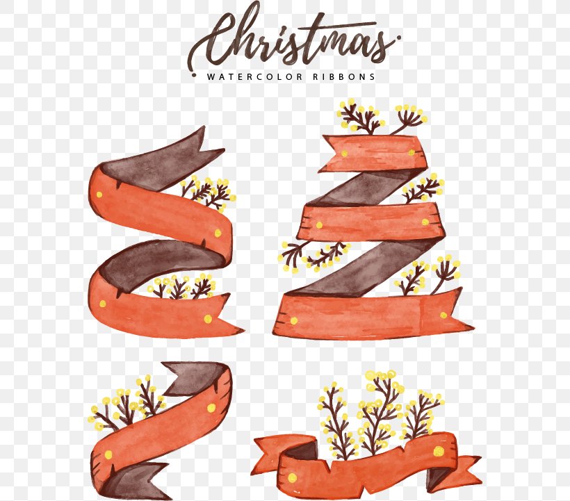 Ribbon Christmas, PNG, 568x721px, Ribbon, Christmas, Designer, Footwear, Orange Download Free