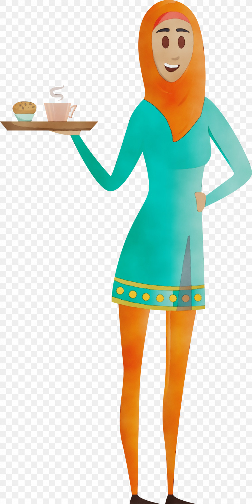 Cartoon Yellow Costume, PNG, 1501x3000px, Arabic Woman, Arabic Girl, Cartoon, Costume, Paint Download Free