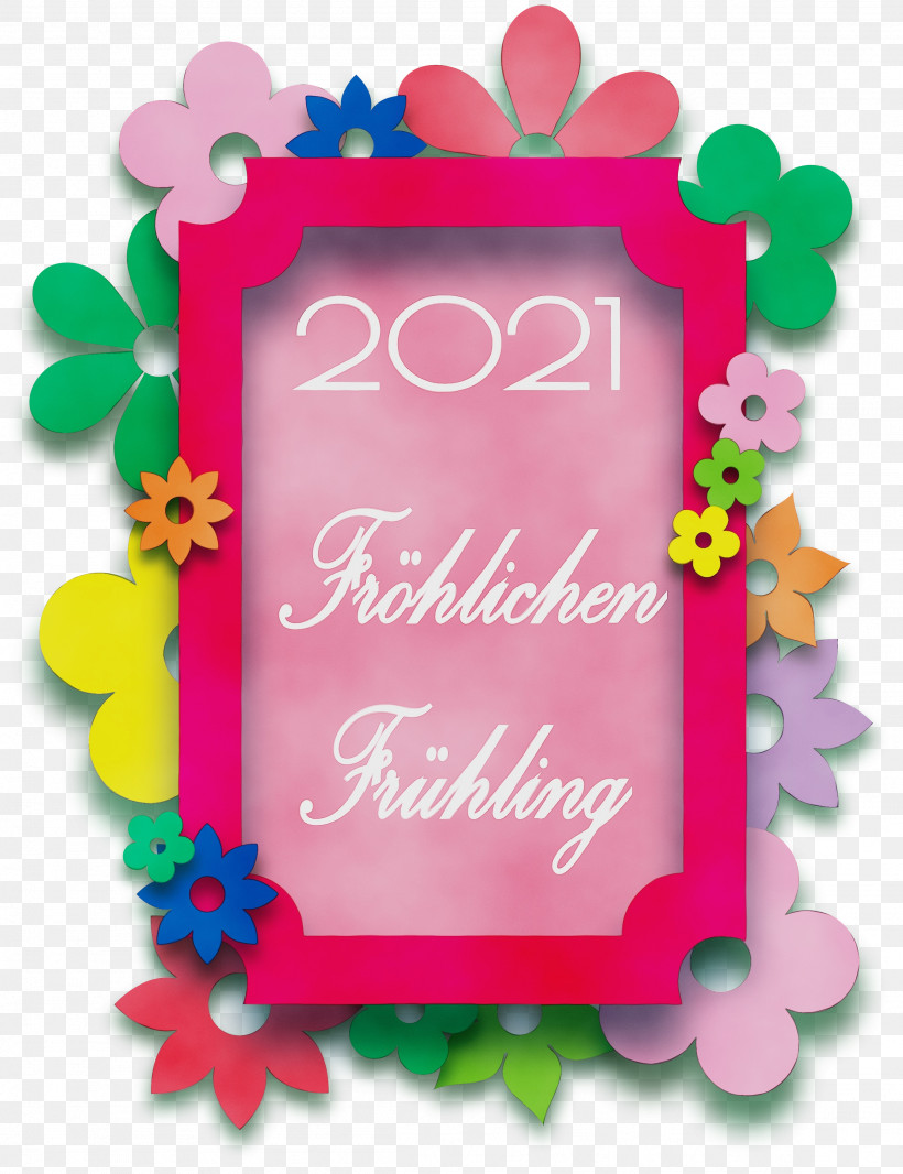 Picture Frame, PNG, 2307x3000px, 2021 Spring Frame, Happy Spring, Floral Design, Greeting, Greeting Card Download Free