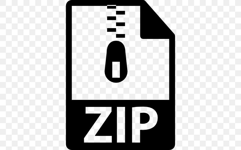 Zip Data Compression, PNG, 512x512px, Zip, Area, Black And White, Brand, Data Compression Download Free