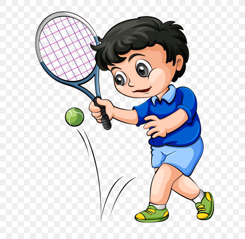 Cartoon Person Playing Tennis