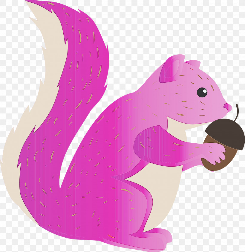 Squirrel Cartoon Tail Striped Skunk Animal Figure, PNG, 2913x3000px, Watercolor Squirrel, Animal Figure, Cartoon, Paint, Skunk Download Free
