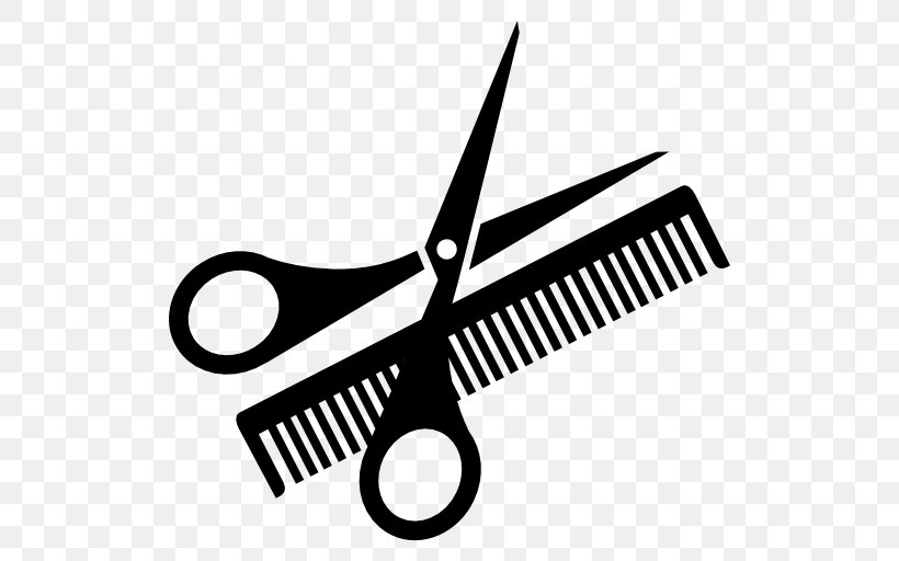 Comb Scissors Hairdresser Beauty Parlour, PNG, 512x512px, Comb, Barber, Beauty Parlour, Black And White, Hair Shear Download Free