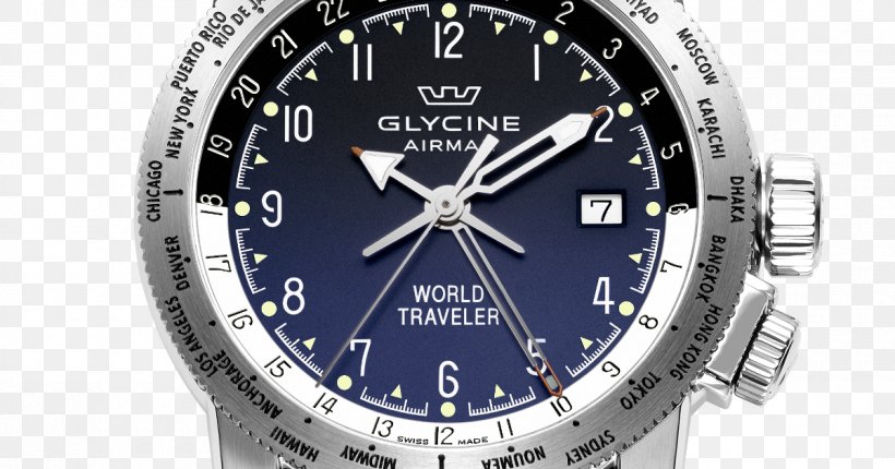 Glycine Watch Quartz Clock Watch Strap, PNG, 1200x630px, Watch, Brand, Clock, Dial, Electric Blue Download Free