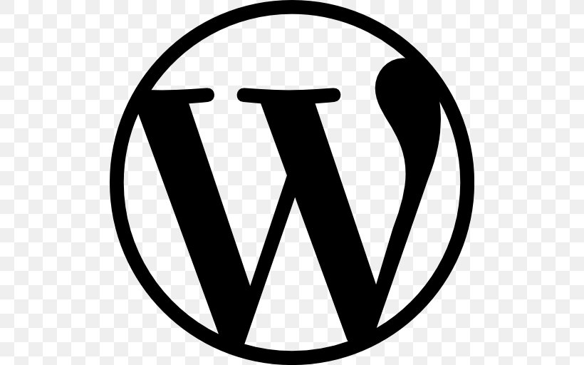 WordPress, PNG, 512x512px, Web Development, Area, Black And White, Brand, Logo Download Free