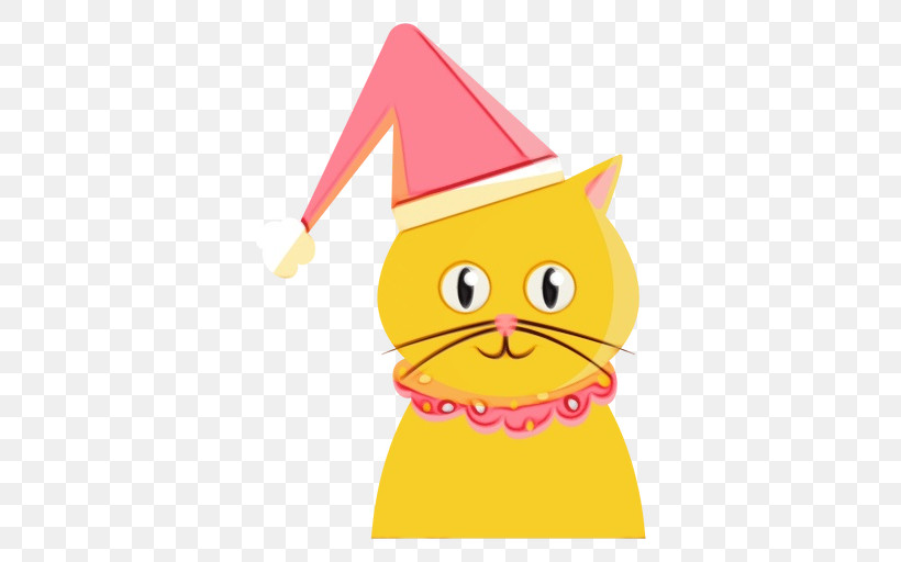 Party Hat, PNG, 512x512px, Watercolor, Cartoon, Cat, Character, Hat Download Free