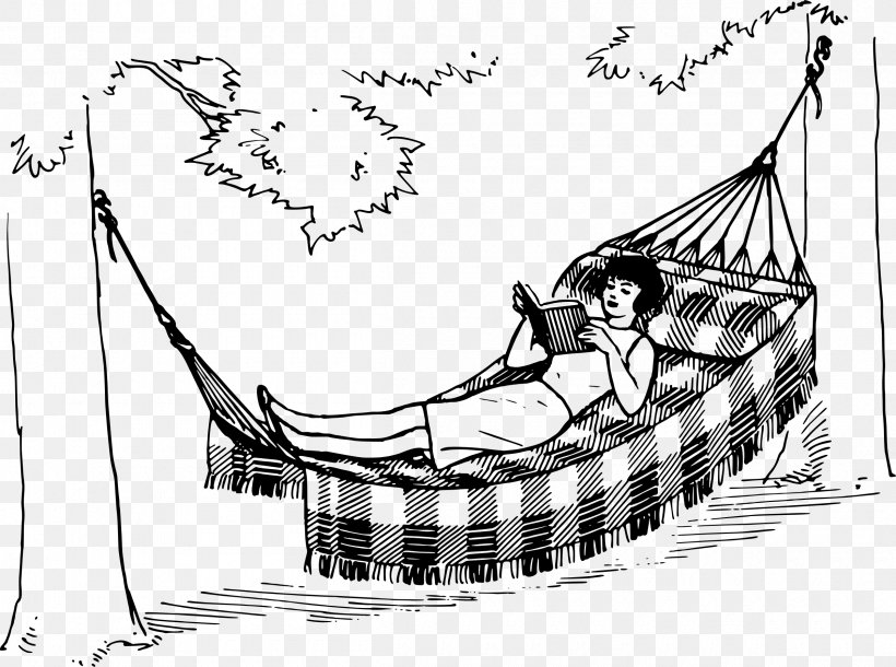 Hammock T-shirt Swim Briefs Line Art Clip Art, PNG, 2400x1786px, Hammock, Artwork, Black And White, Boat, Color Download Free