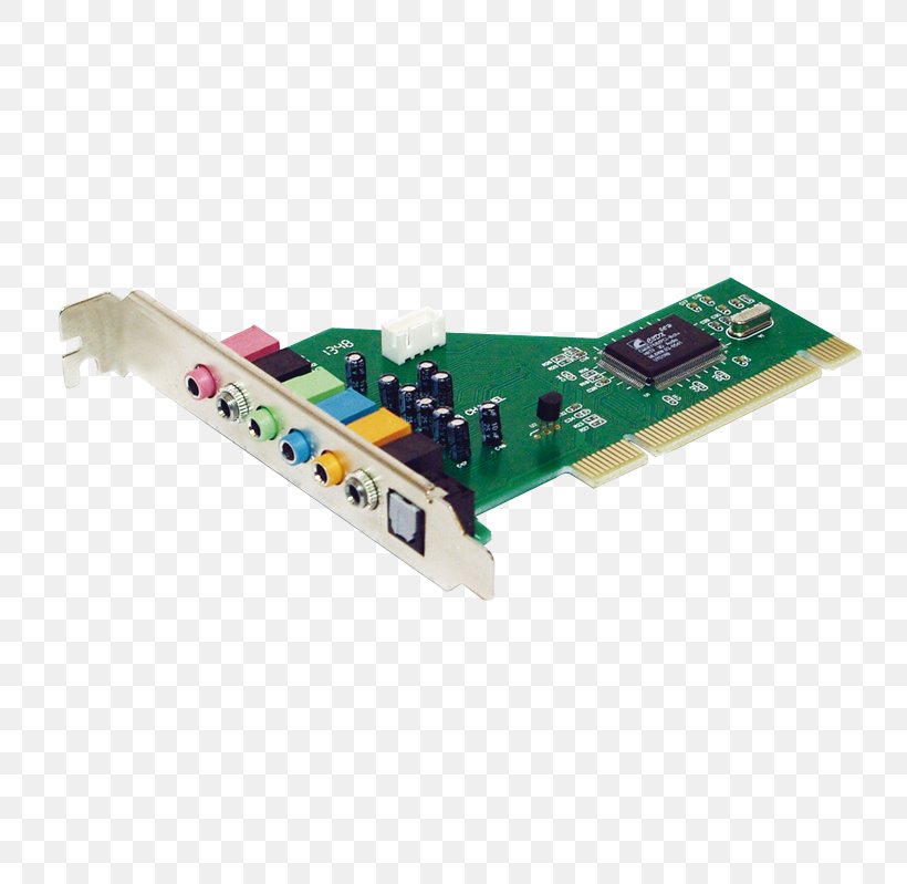 Sound Cards & Audio Adapters Conventional PCI Game Port 5.1 Surround Sound Computer, PNG, 800x799px, 51 Surround Sound, 71 Surround Sound, Sound Cards Audio Adapters, Computer, Computer Component Download Free
