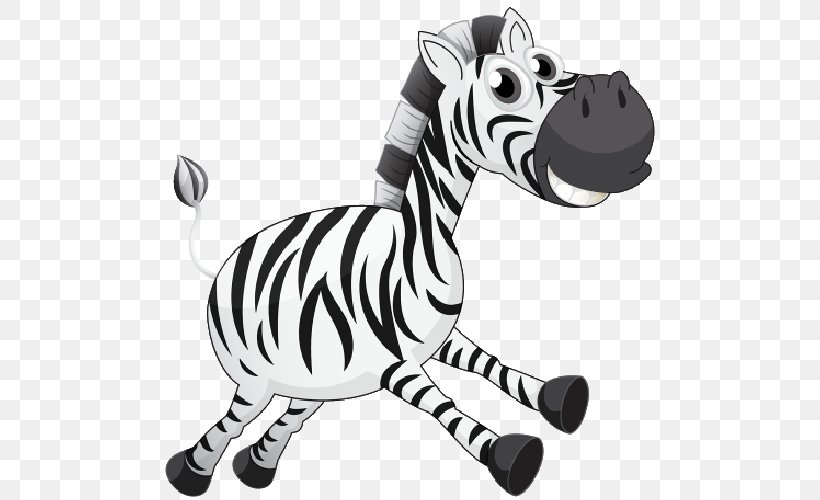 Zebra Quagga Clip Art, PNG, 500x500px, Zebra, Animal Figure, Black And White, Carnivoran, Cartoon Download Free
