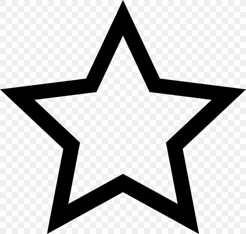 Five-pointed Star Symbol Outline Clip Art, PNG, 980x932px, Star, Area, Black, Black And White, Fivepointed Star Download Free