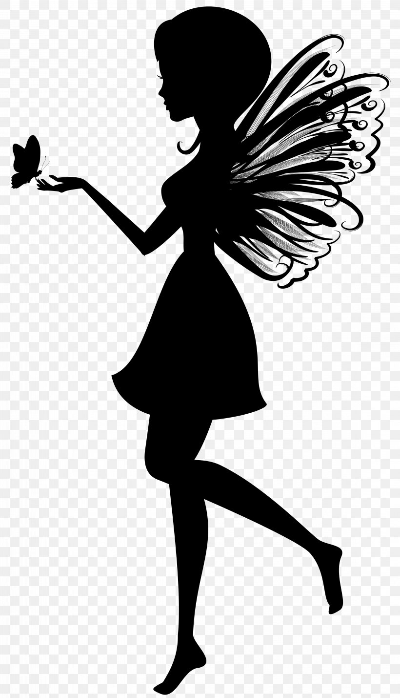 Fairy Silhouette Clip Art, PNG, 4589x8000px, Fairy, Art, Black And White, Fictional Character, Flower Fairies Download Free