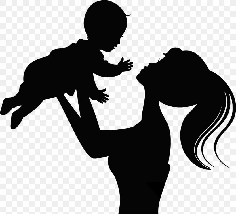 Silhouette Child Infant Mother, PNG, 934x850px, Silhouette, Arm, Black, Black And White, Child Download Free