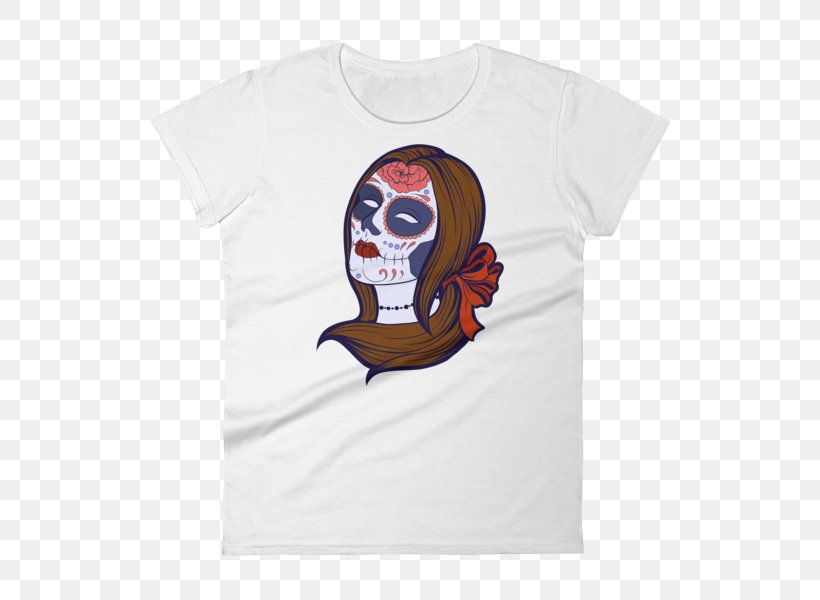 T-shirt Calavera Day Of The Dead Skull, PNG, 600x600px, Tshirt, American Apparel, Brand, Calavera, Clothing Download Free