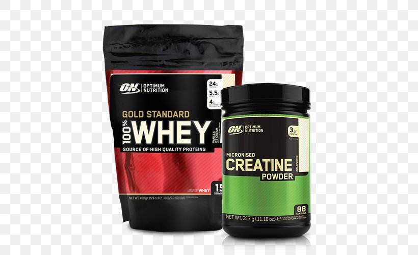 Whey Protein Isolate Optimum Nutrition Gold Standard 100% Whey, PNG, 500x500px, Whey Protein, Bodybuilding Supplement, Branchedchain Amino Acid, Brand, Creatine Download Free