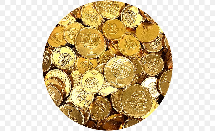 Milk Hanukkah Gelt Chocolate Coin, PNG, 500x500px, Milk, Cash, Chocolate, Chocolate Chip, Chocolate Coin Download Free