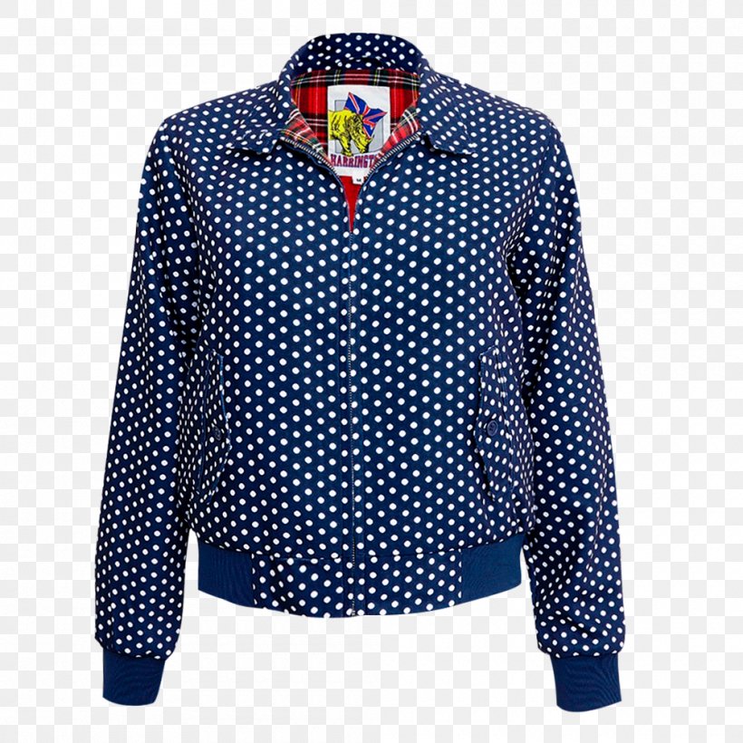 Polka Dot Harrington Jacket Blouse Clothing, PNG, 1000x1000px, Polka Dot, Blouse, Blouson, Button, Clothing Download Free