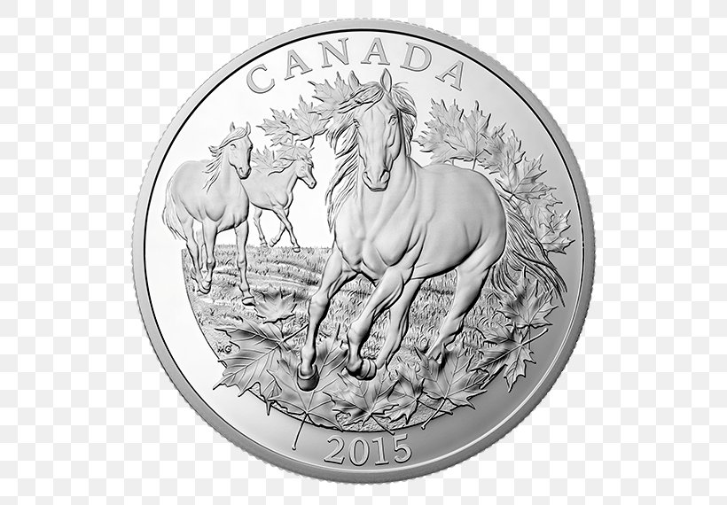 Canadian Horse Coin Canada Silver Symbol, PNG, 570x570px, Canadian Horse, Austrian Silver Vienna Philharmonic, Black And White, Canada, Coin Download Free