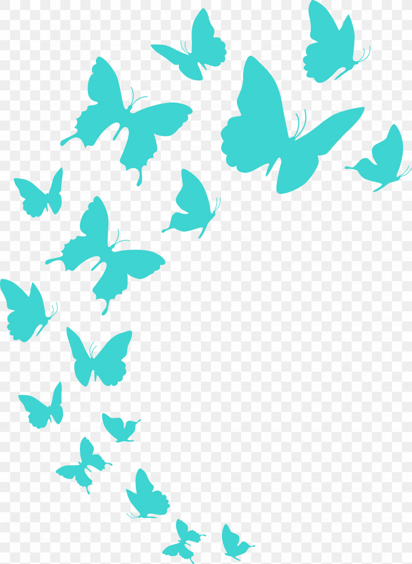 Leaf Green Butterflies Turquoise Pattern, PNG, 2190x3000px, Butterfly Background, Biology, Butterflies, Flying Butterfly, Green Download Free