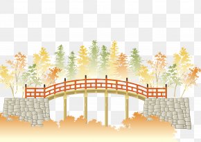 Vector Japanese Landscape Bridge - Landscape Download Illustration PNG